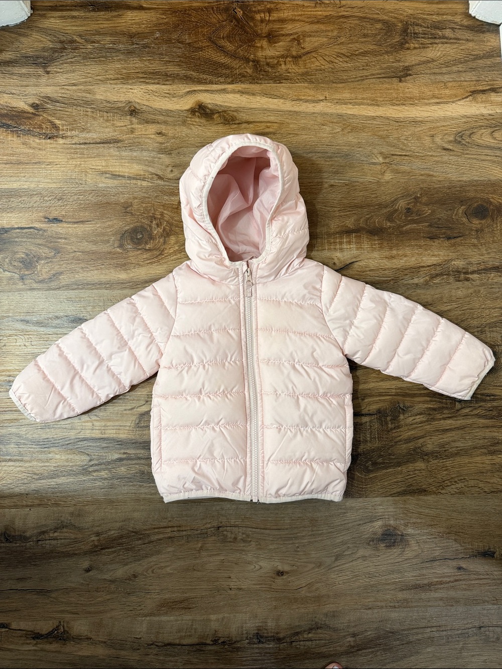 Carter's Toddler Baby Girls Light Pink Quilted Hooded Puffer - 24M - EUC